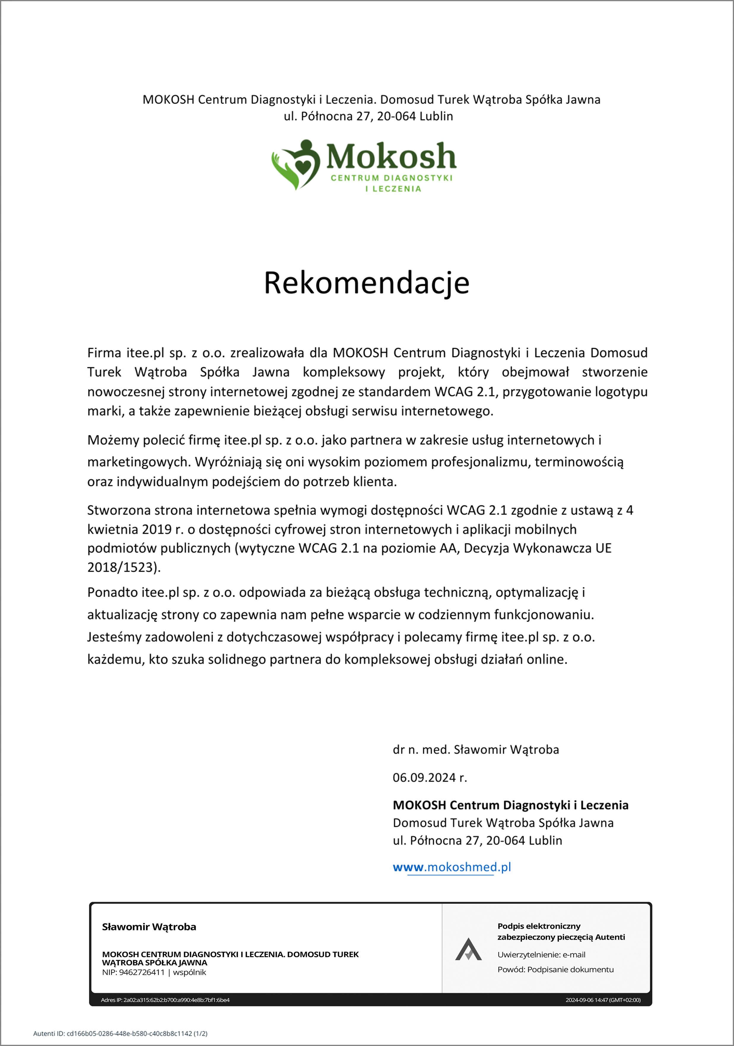 referencje Mokosh centrum diagnostyki i leczenia